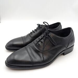 Nordstrom Ortholite Leather Cap Toe Oxford Shoes Men's Black Size US11.5 EU44